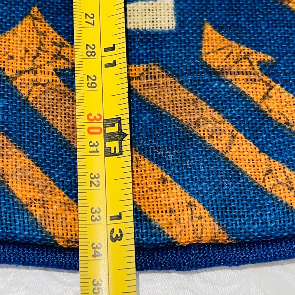 Nettle Creek Vintage Tribal Geometric Pillow Cover Woven Blue Orange 12.5in - Picture 5 of 6